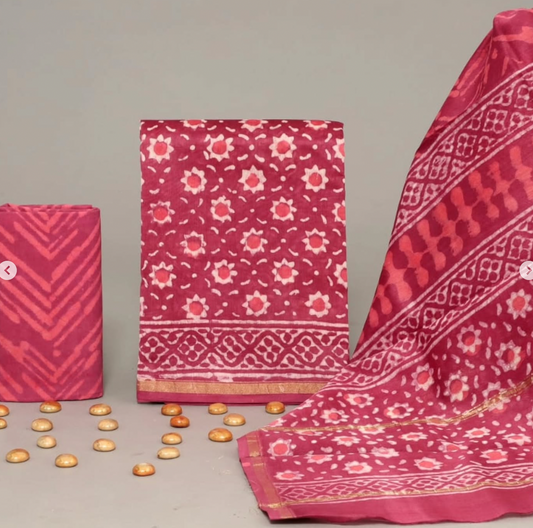 Chanderi Cotton Silk Printed Saree for Women
