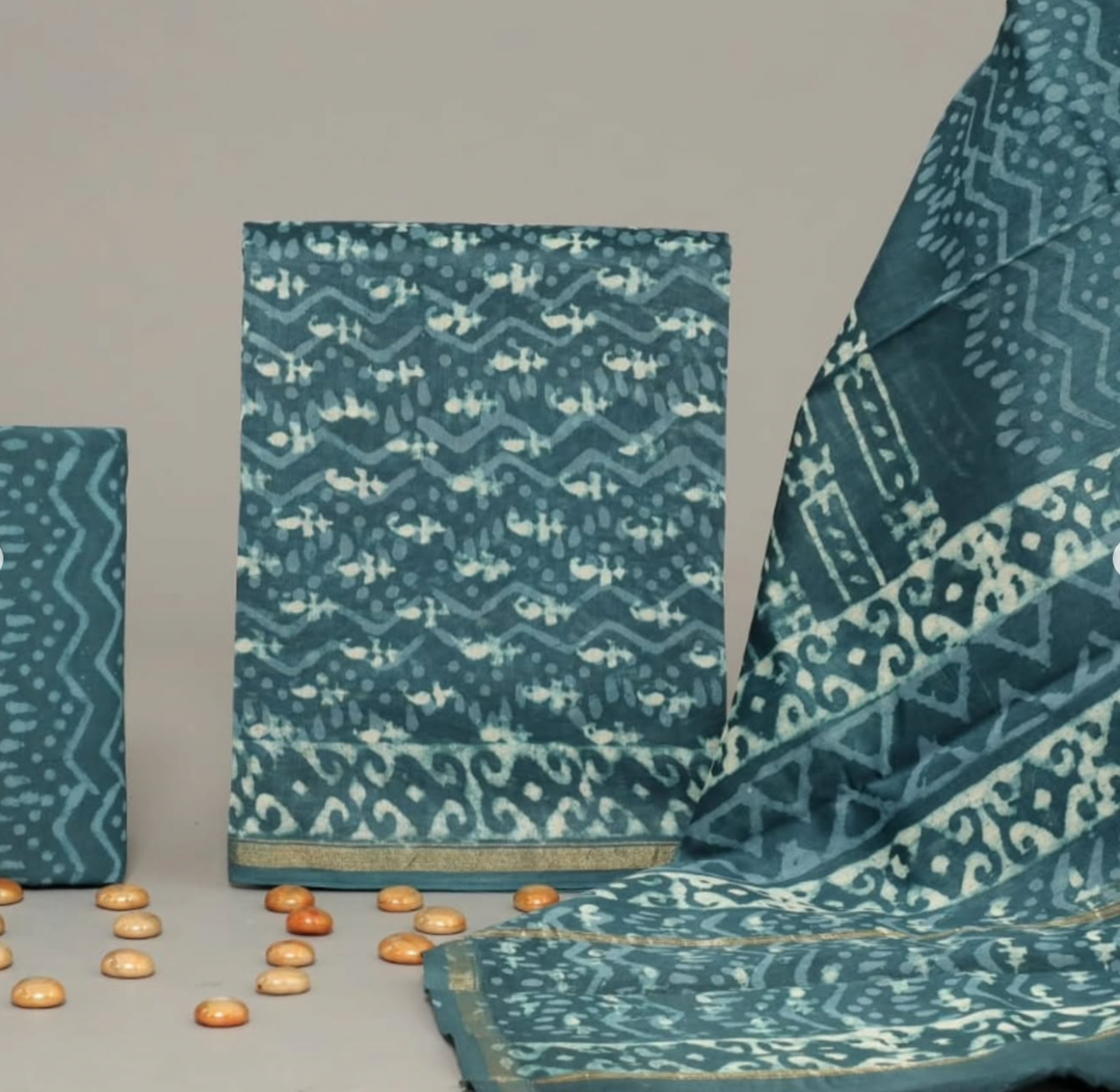 Blue Chanderi Cotton Silk Printed Saree for Women