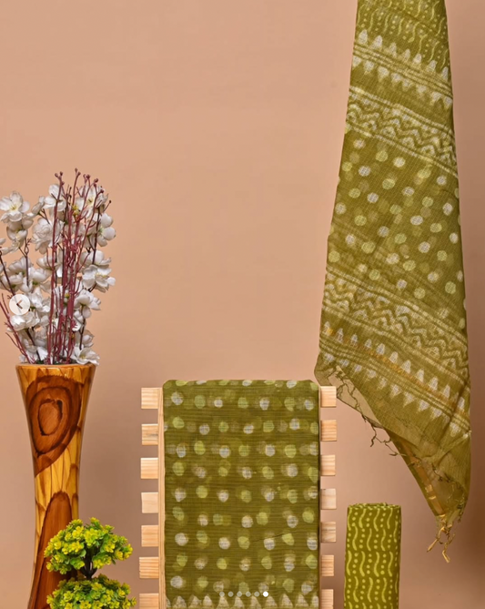 Three Piece Kota Doria Dress